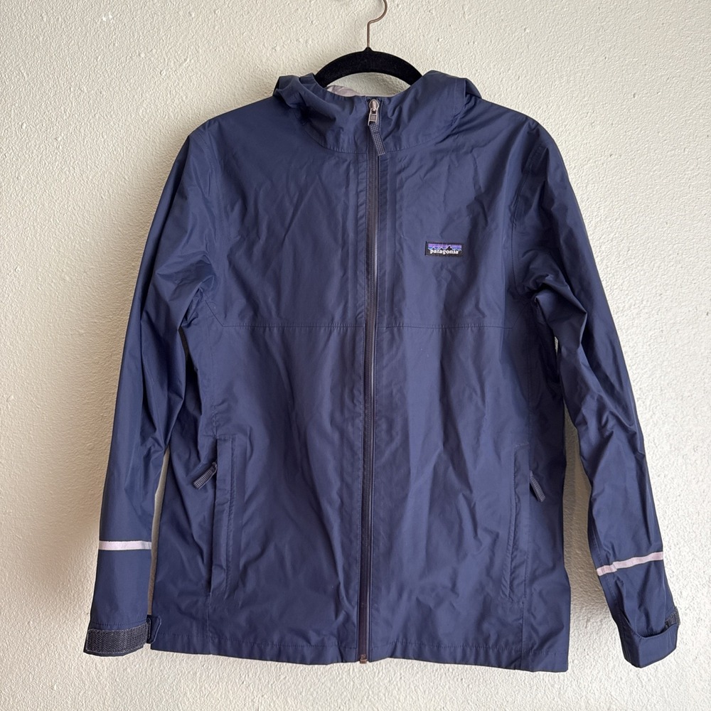 Patagonia Kids XL 14Rain Jacket Torrentshell Black Hooded Waterproof Coat - Picture 1 of 9